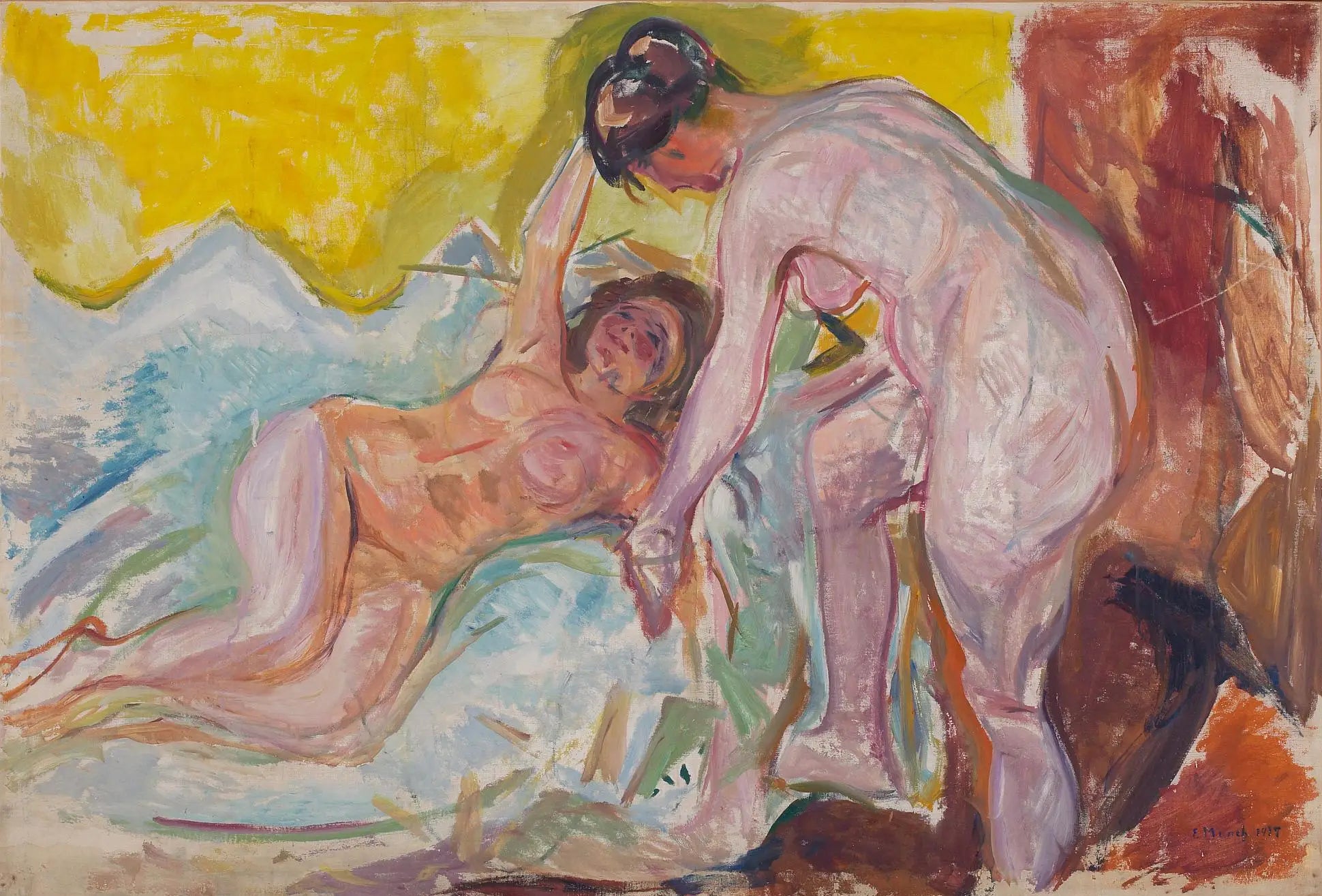 Reproduction du tableau « Nus féminins, assis et allongés - Edvard Munch » par Alpha Reproduction en peinture à l’huile