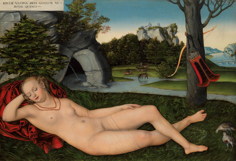Vannnymfe liggende - Lucas Cranach den eldre