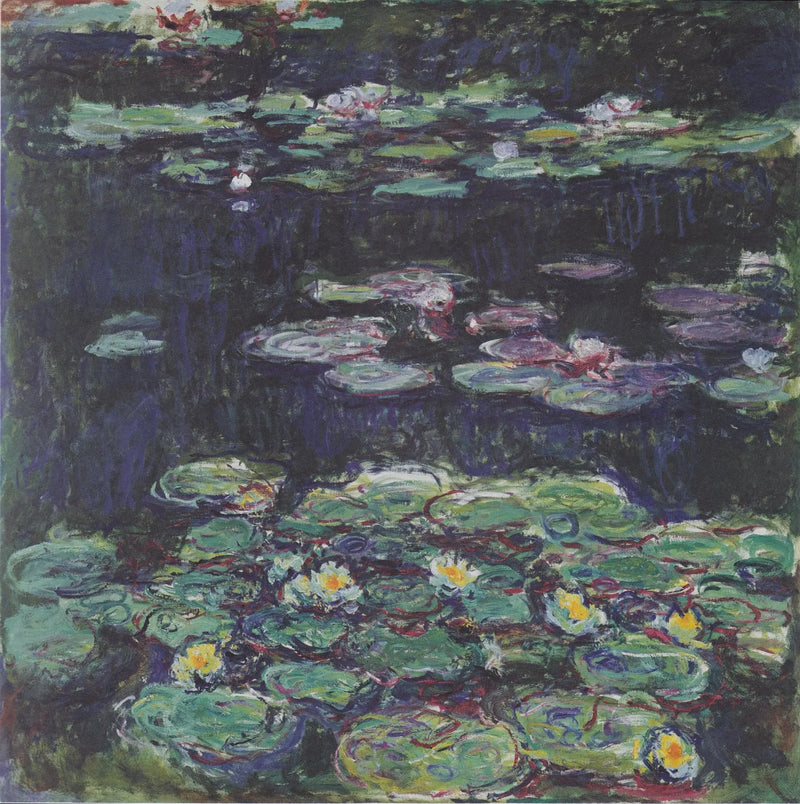 Hvite og gule vannliljer - Claude Monet