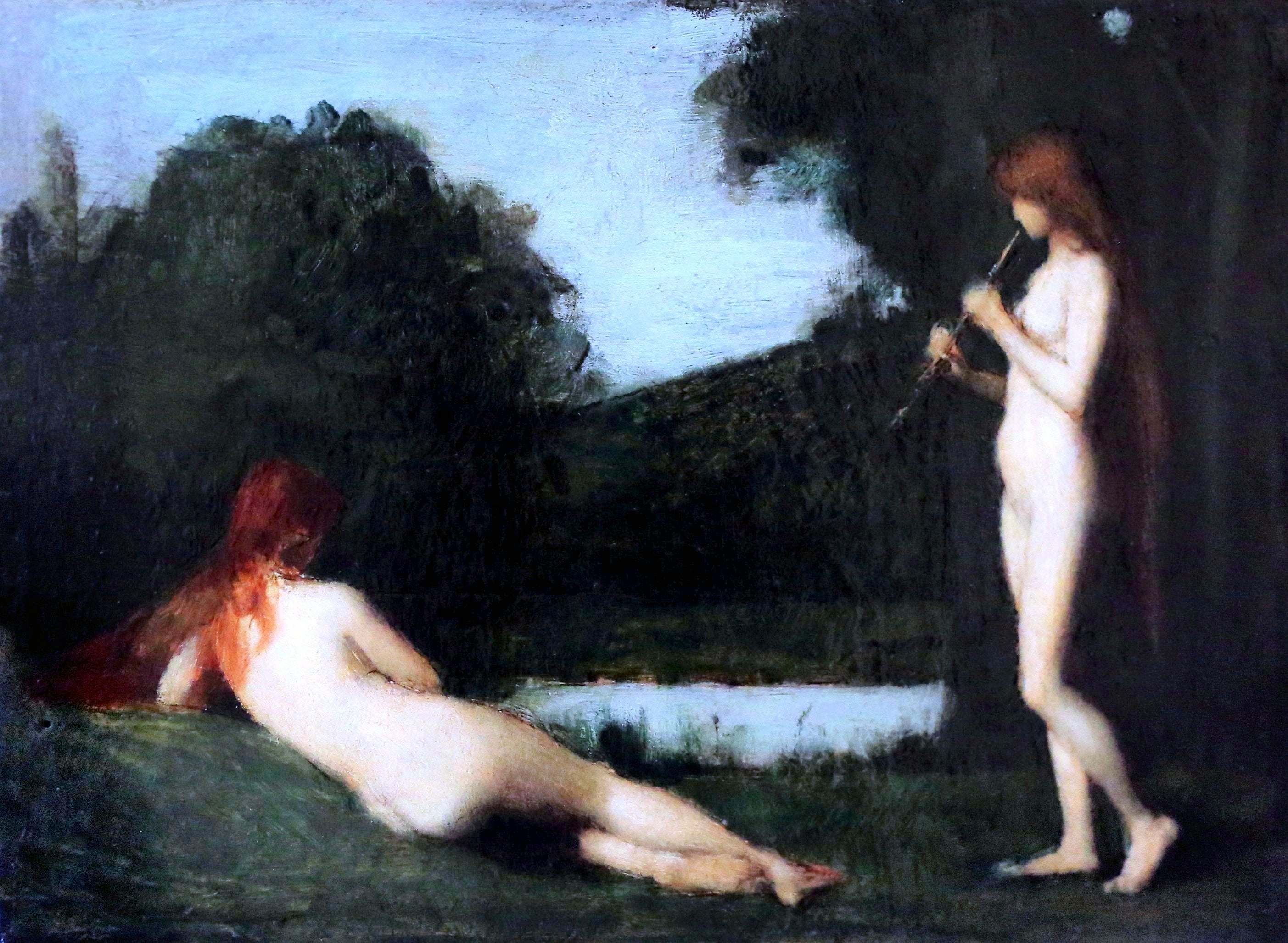 nymphes au bord de l'eau - Jean-Jacques Henner image 1 copie de tableau peinte à la main