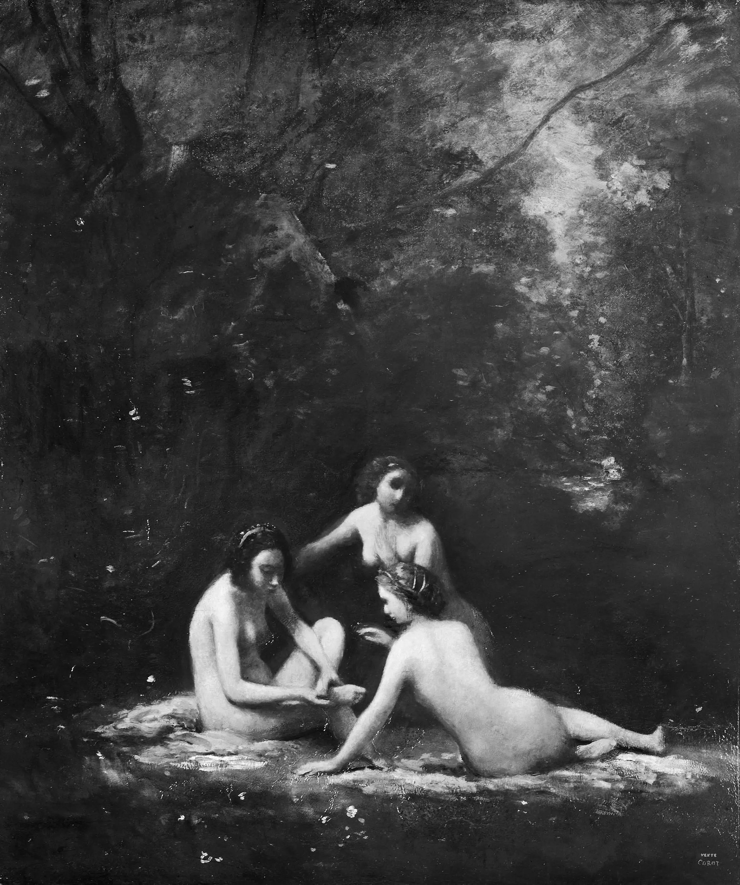 Nymphes sortant du bain - Jean-Baptiste Camille Corot - Alpha Reproduction