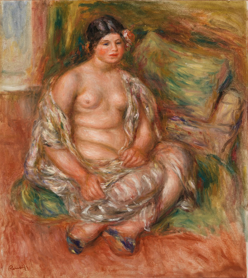 Sittende odalisque (Sittende odalisque) - Pierre-Auguste Renoir