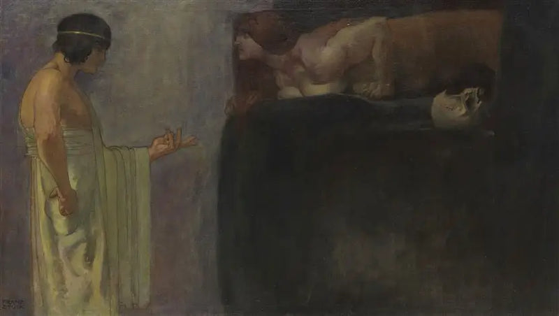 Ødipus løser sphinxens gåte - Franz von Stuck