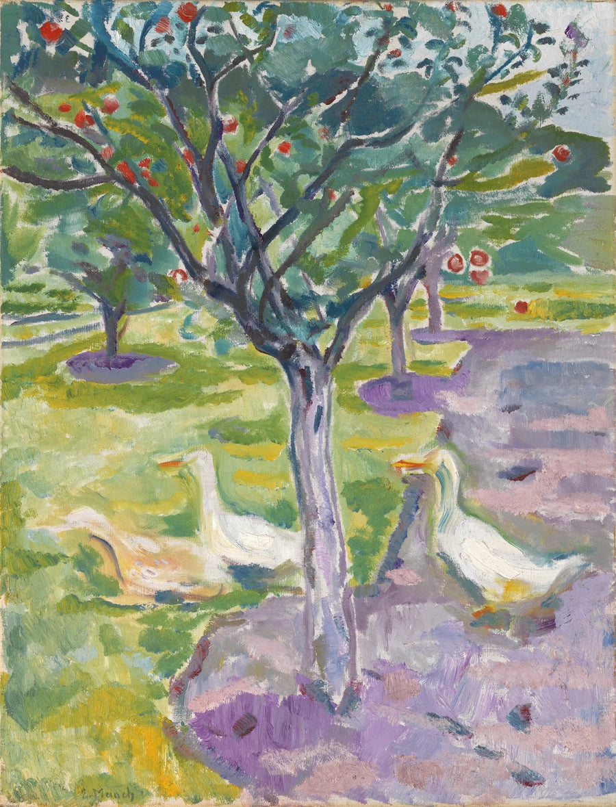 Gåser i hagen - Edvard Munch