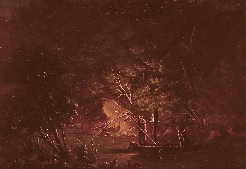 Ojibwé som fanger laksen med fakler - George Catlin

Source:
Ojibwé harponnant le saumon à la lueur des torches - George Catlin