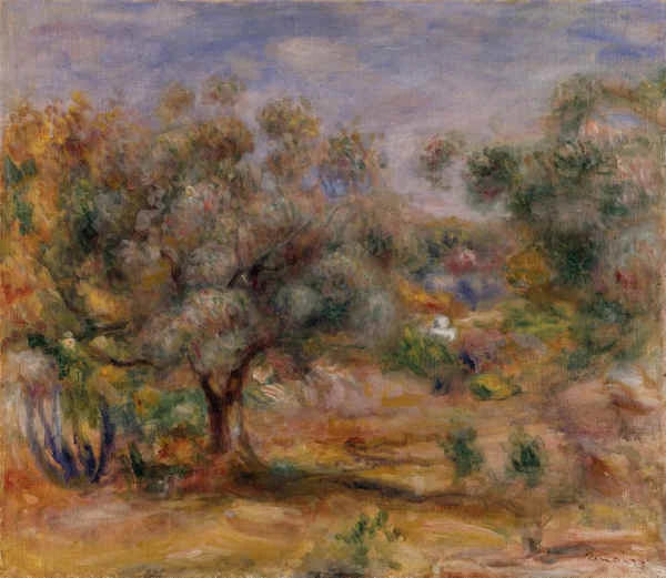 Oliventrær i hagen til Collettes - Pierre-Auguste Renoir