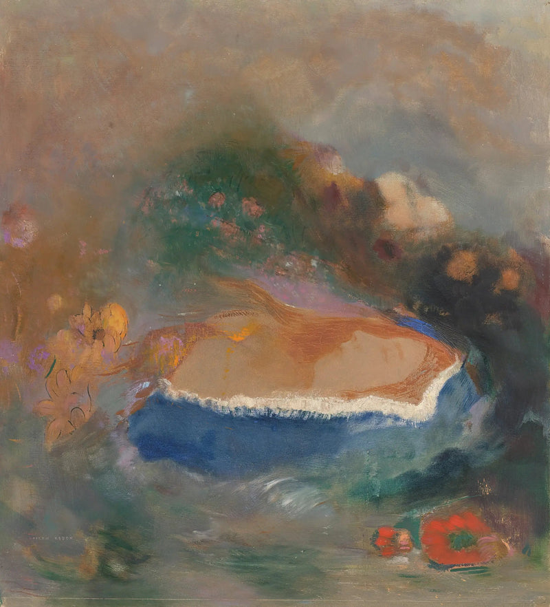 Ophélie, den blå kappen over vannet - Odilon Redon