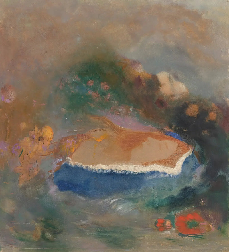Ophélie, den blå kappen over vannet - Odilon Redon