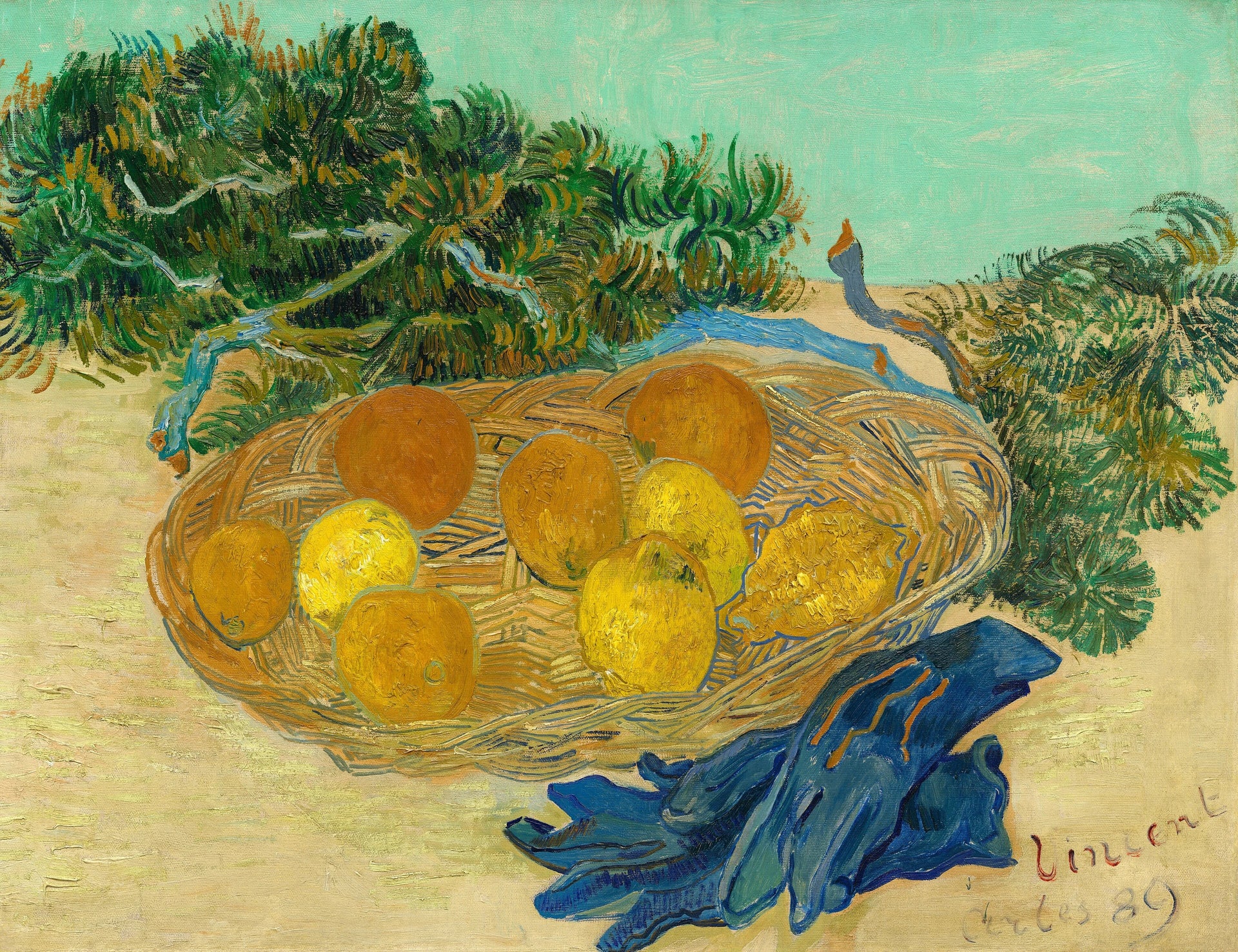 Oranges et citrons avec des gants bleus F502 de Vincent van Gogh, National Gallery of Art