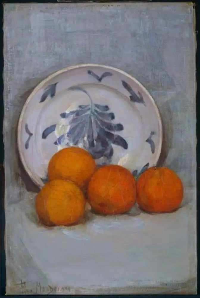 Appels og dekorert tallerken - Piet Mondrian