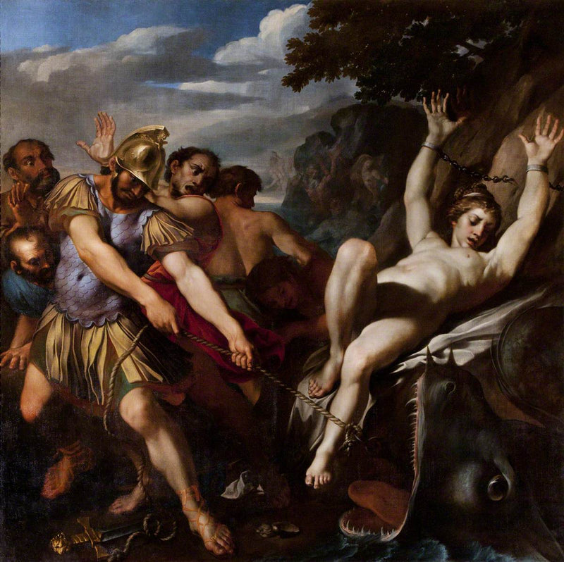 Orlando frigjør Olympia fra sjømonsteret - Ludovico Carracci