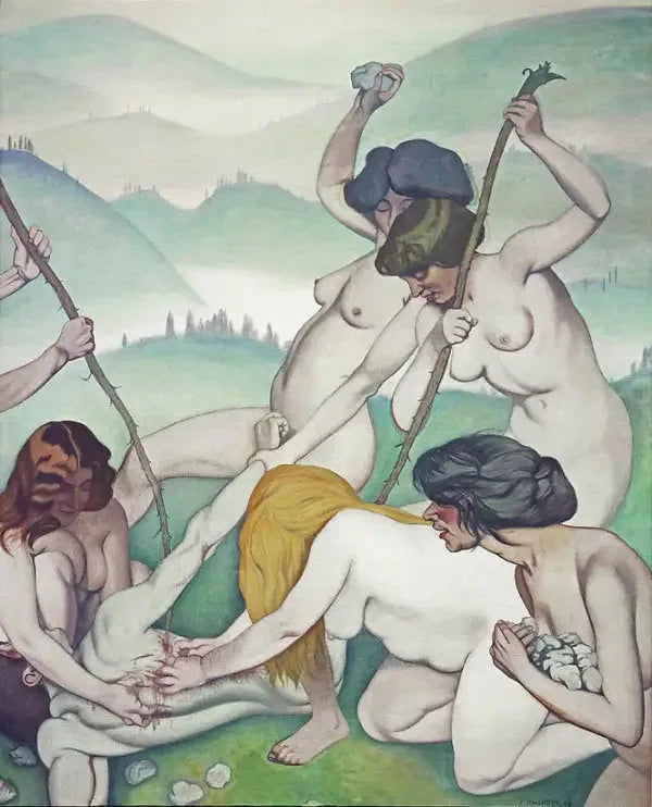 Orfeus skåret opp av Menerne - Félix Vallotton

Source:
Orphée dépecé par les Ménades - Félix Vallotton