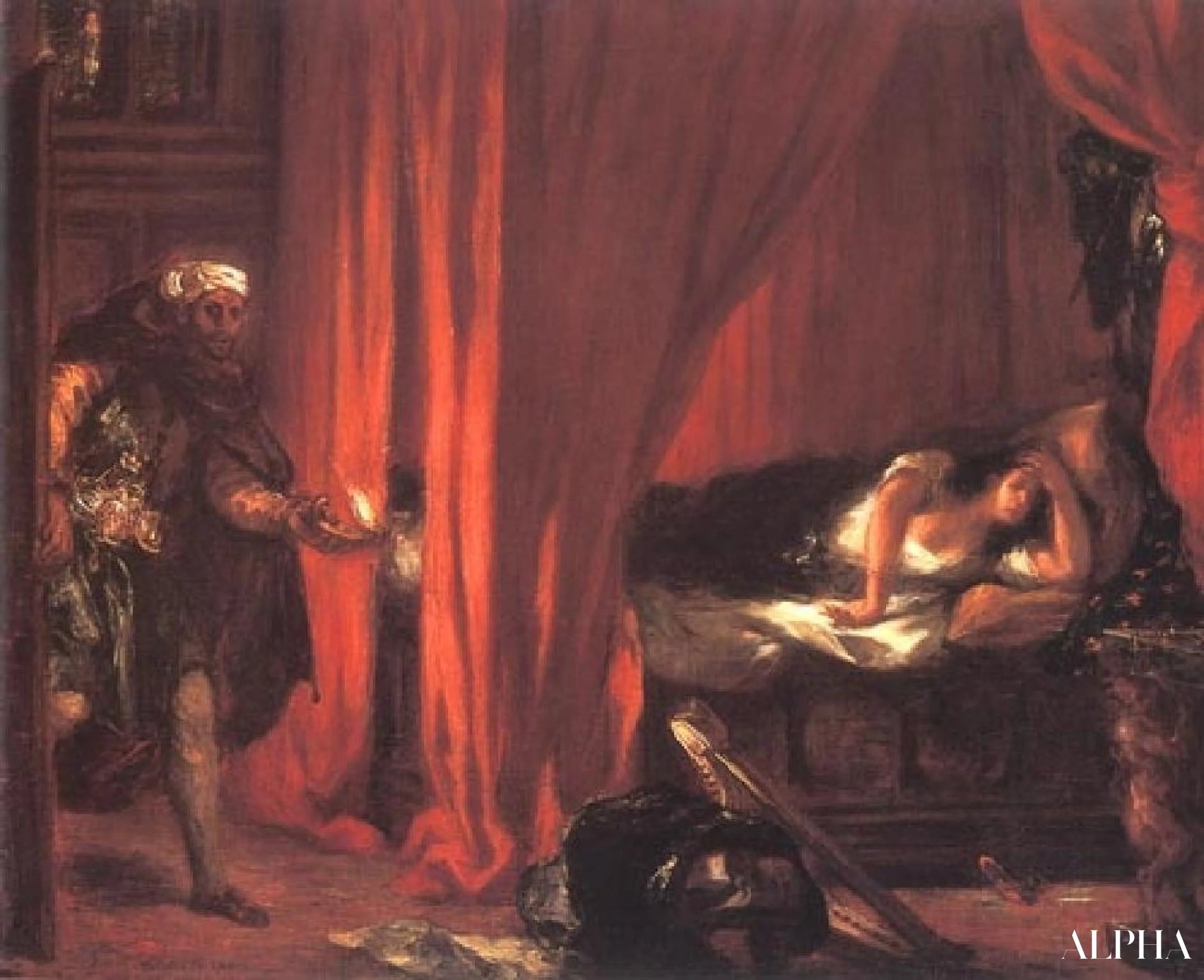 Othello og Desdemona - Eugène Delacroix - Høykvalitets reproduksjoner av malerier og bilder