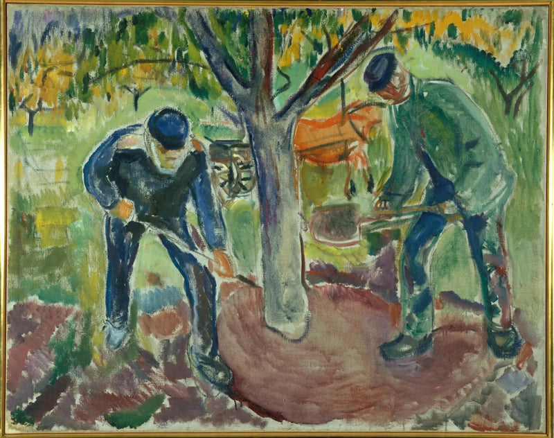 Arbeidere i hagen - Edvard Munch