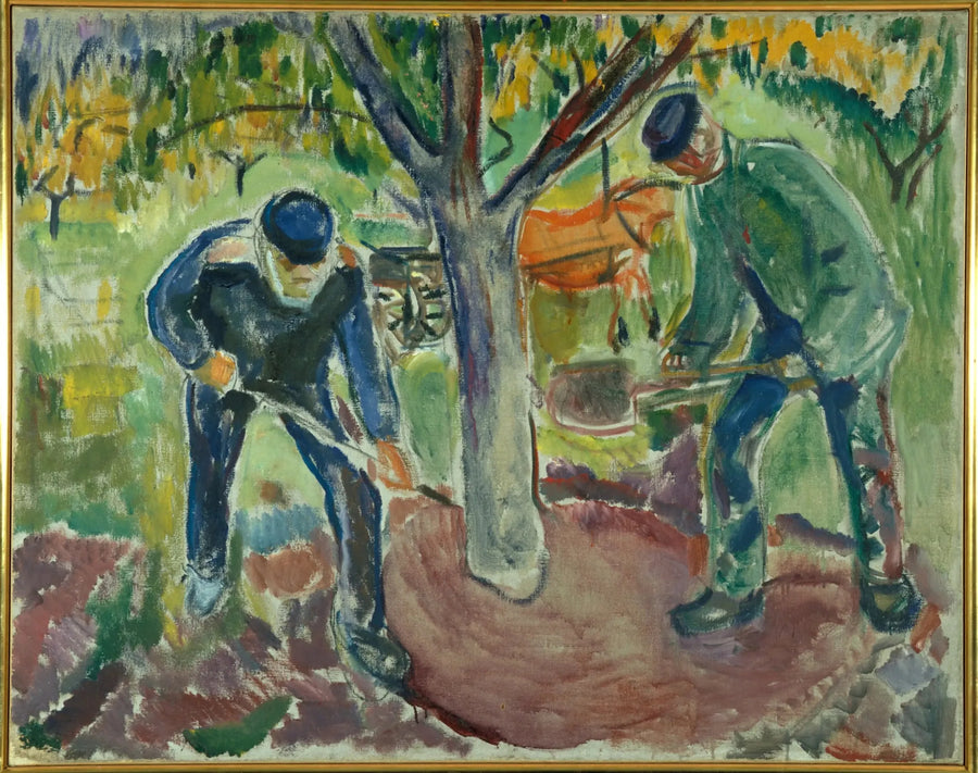 Arbeidere i hagen - Edvard Munch