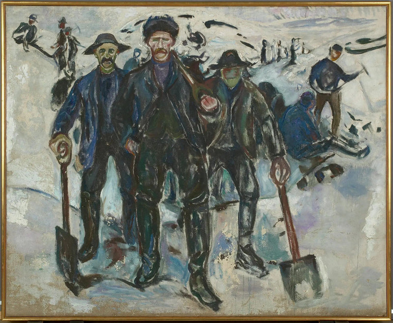 Arbeidere i snøen - Edvard Munch