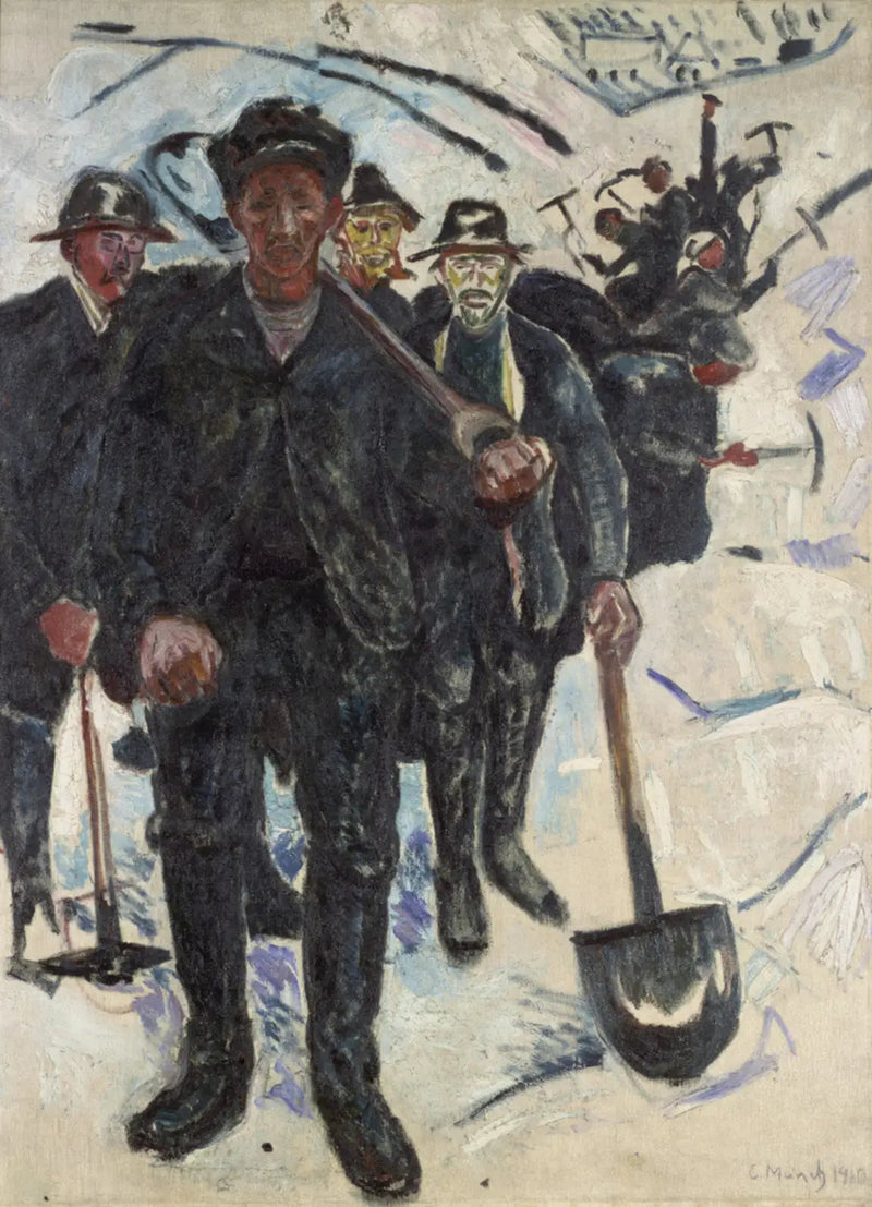 Arbeidere i snøen - Edvard Munch