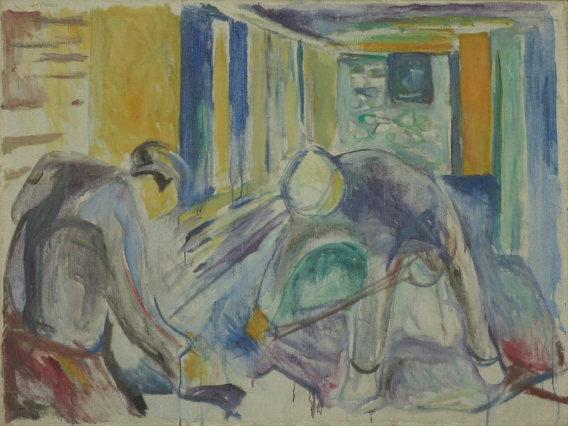 Bygningsarbeidere i studioet - Edvard Munch