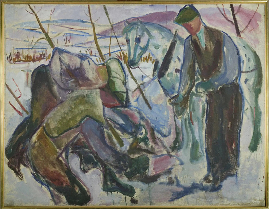Arbeidere og Hest - Edvard Munch