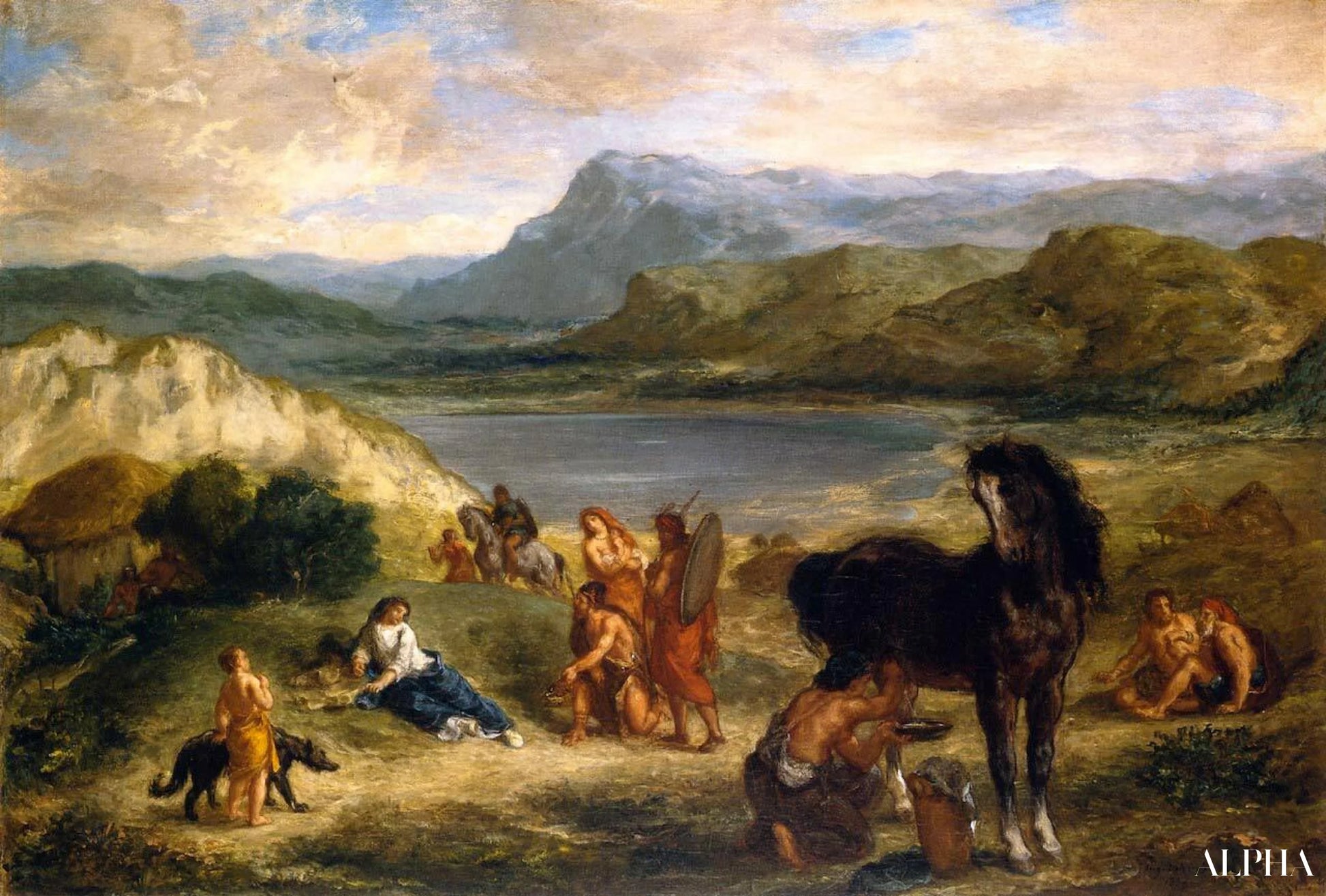 Ovid med skytere - Eugène Delacroix - Høykvalitets reproduksjoner av malerier og bilder