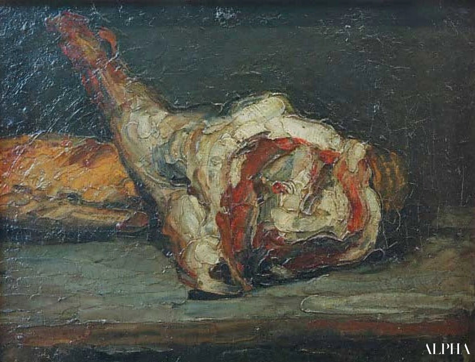 Brød og lammelår - Paul Cézanne - Høykvalitets reproduksjoner av malerier og bilder