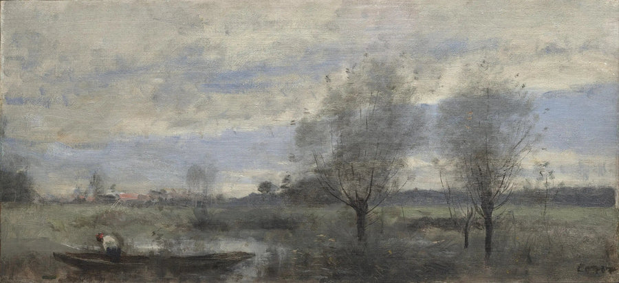 Palluel, kanotør i sumper - Jean-Baptiste Camille Corot