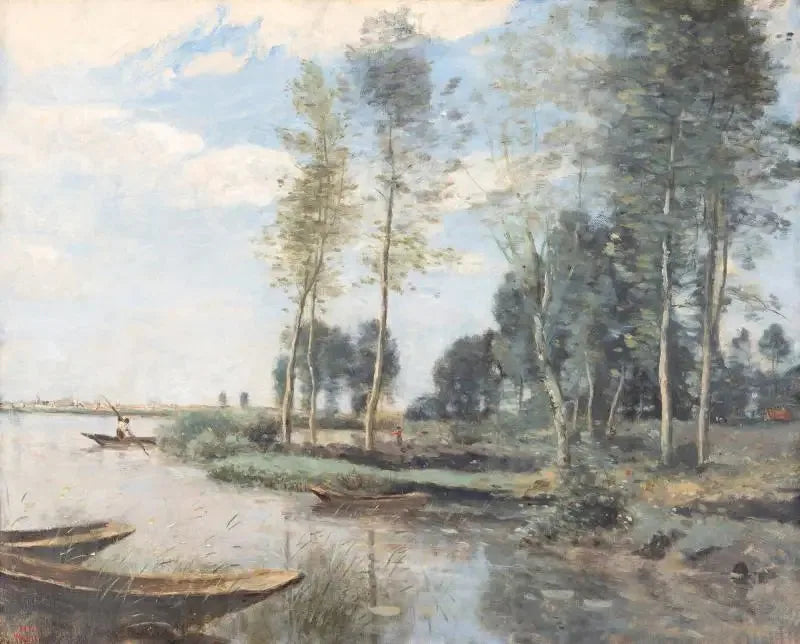 Palluel: jordstykke plantet i myrene - Jean-Baptiste Camille Corot