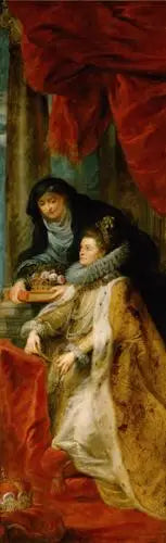 Høyre panel av Ildefonses altertavle (Isabelle med Elisabeth av Ungarn) - Peter Paul Rubens