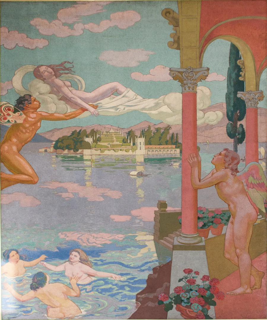 Panel II. Zephyren, på ordre fra Kjærligheten, transporterer Psyke til en øy av nytelse - Maurice Denis