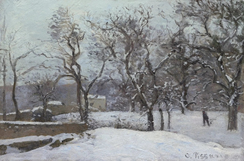 Slottparken ved Pont under snøen, Louveciennes - Camille Pissarro