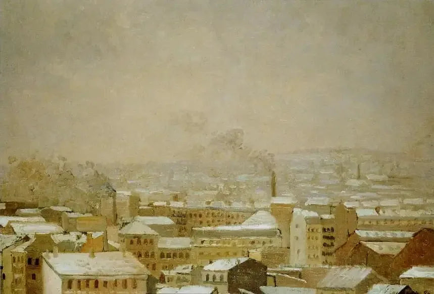 Paris under snøen - Gustave Caillebotte