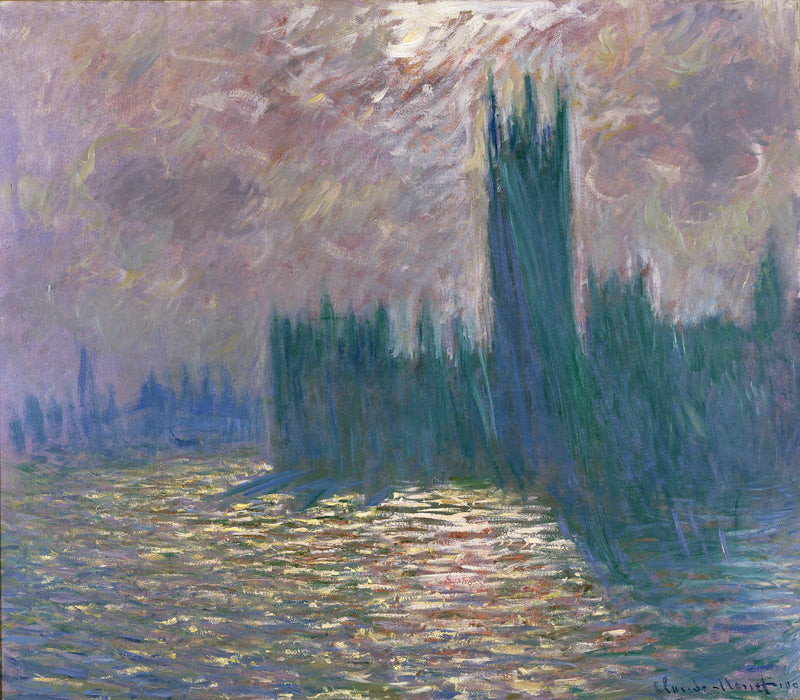 London, parlamentet, refleksjoner over Themsen W1606 - Claude Monet