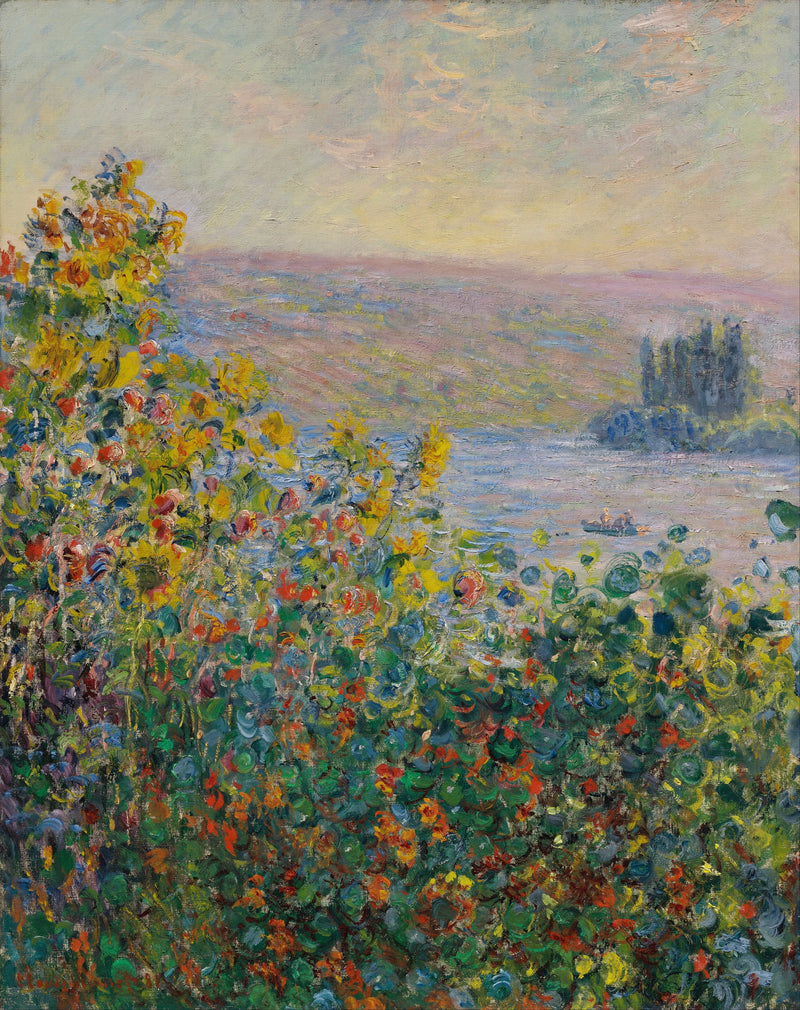 Blomsterbed i Vétheuil W693 - Claude Monet