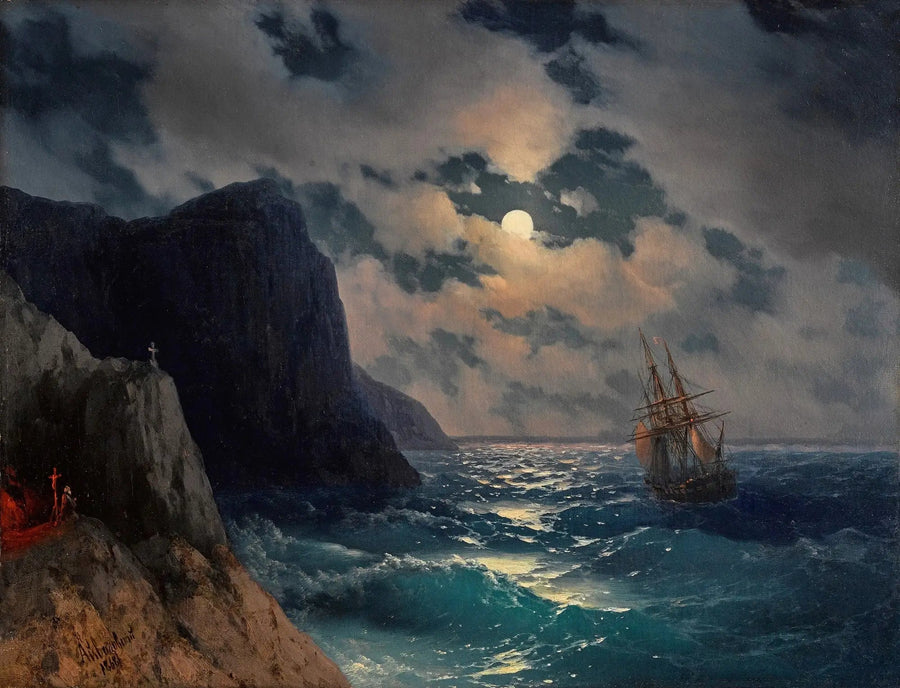 Passering av et skip gjennom en fullmånenatt - Ivan Aïvazovski

Source:
Passage d'un navire par une nuit de pleine lune - Ivan Aïvazovski