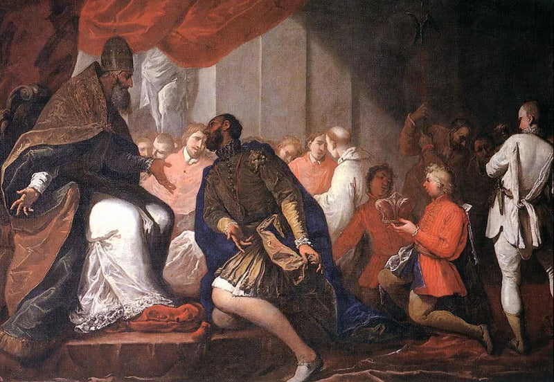 Paul III utnevner sin sønn Pier Luigi til hertug av Plaisance og Parma - Sebastiano Ricci