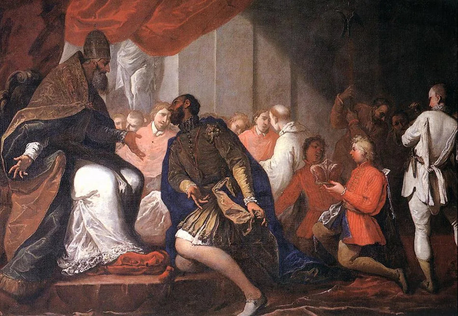 Paul III utnevner sin sønn Pier Luigi til hertug av Plaisance og Parma - Sebastiano Ricci