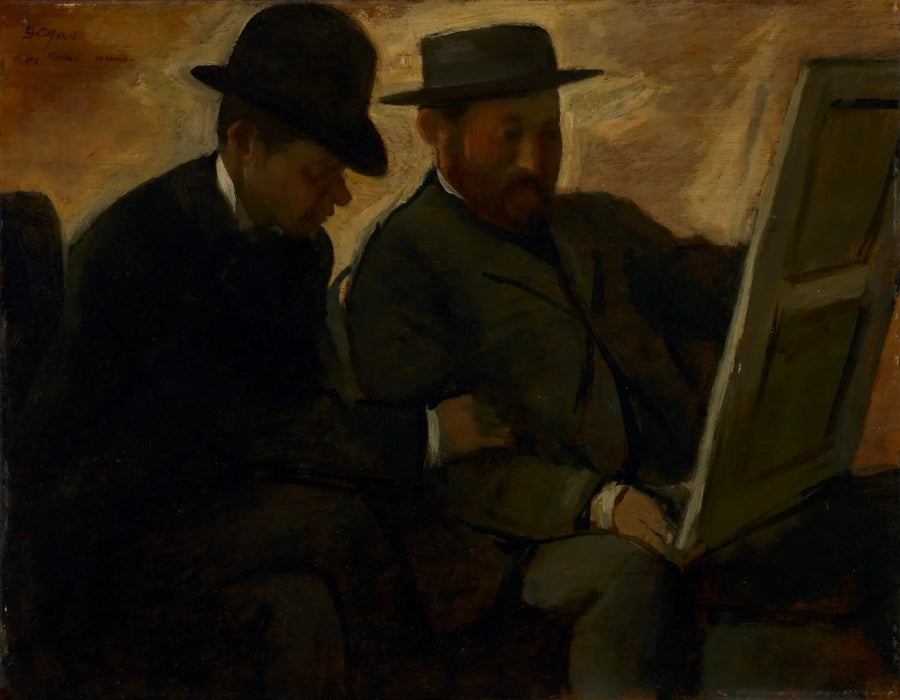 Paul Lafond og Alphonse Cherfils undersøker et maleri - Edgar Degas