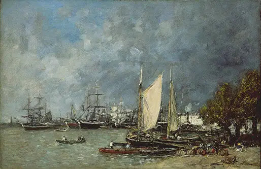 Paysage à Bordeaux - Eugène Boudin image 1 copie de tableau peinte à la main