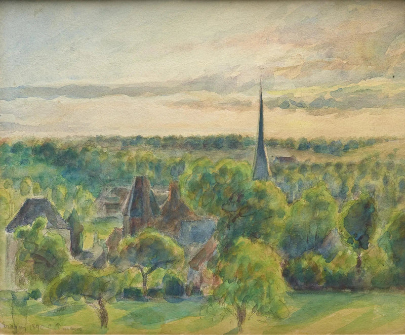 Landskap i Eragny - Camille Pissarro