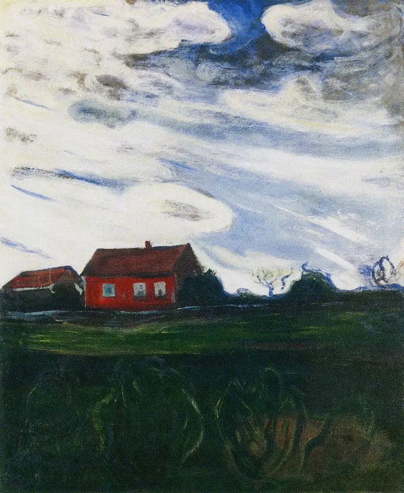 Landskap med det røde huset - Edvard Munch