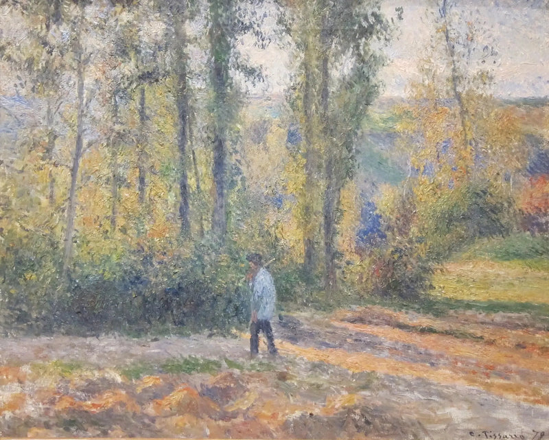 Landskap ved Pontoise med en jeger - Camille Pissarro