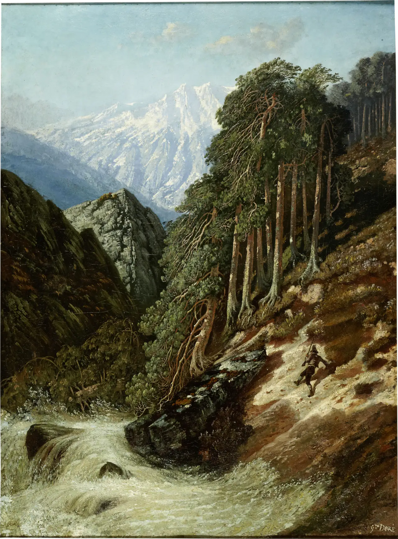 Alpint landskap med Beck - Gustave Doré