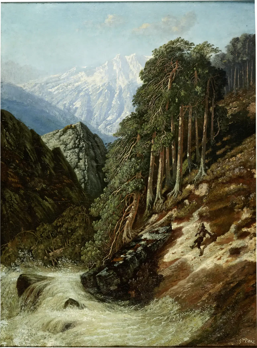 Alpint landskap med Beck - Gustave Doré