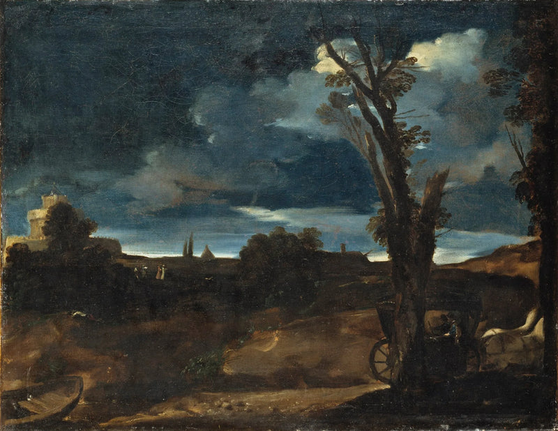Landskap i måneskinn - Guercino