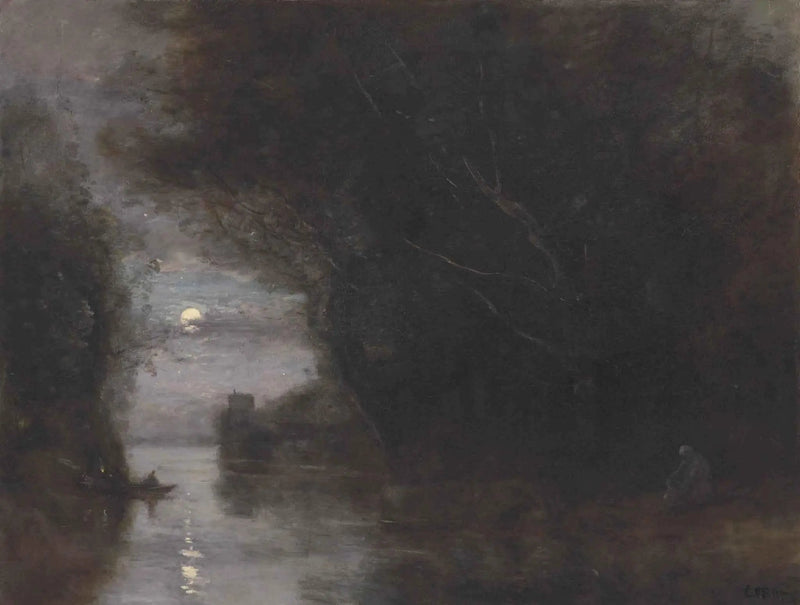 Landskap i måneskinn - Jean-Baptiste Camille Corot