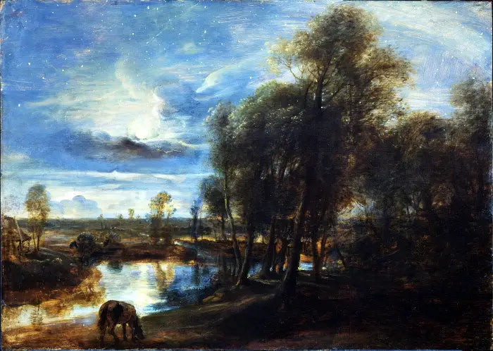 Landskap i måneskinn - Peter Paul Rubens
