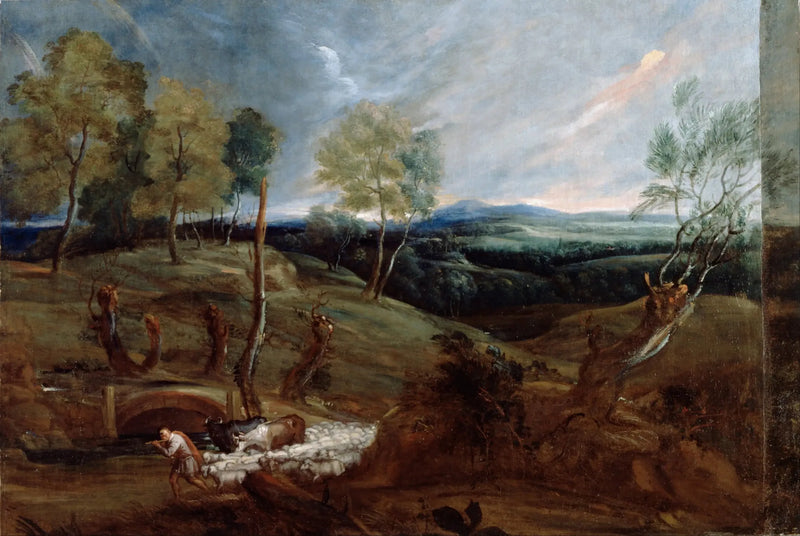 Solnedgangslandskap med en hyrde og flokken hans - Antoine van Dyck

Source:
Paysage au coucher du soleil avec un berger et son troupeau - Antoine van Dyck