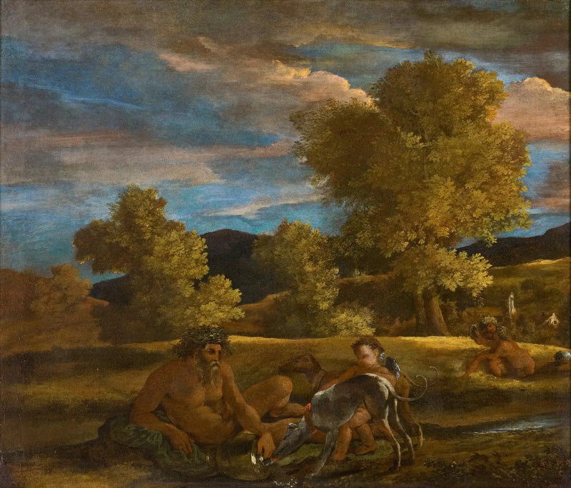  Landskap ved elveguden. Landskap fra Grottaferrata (Venus og Adonis) - Nicolas Poussin