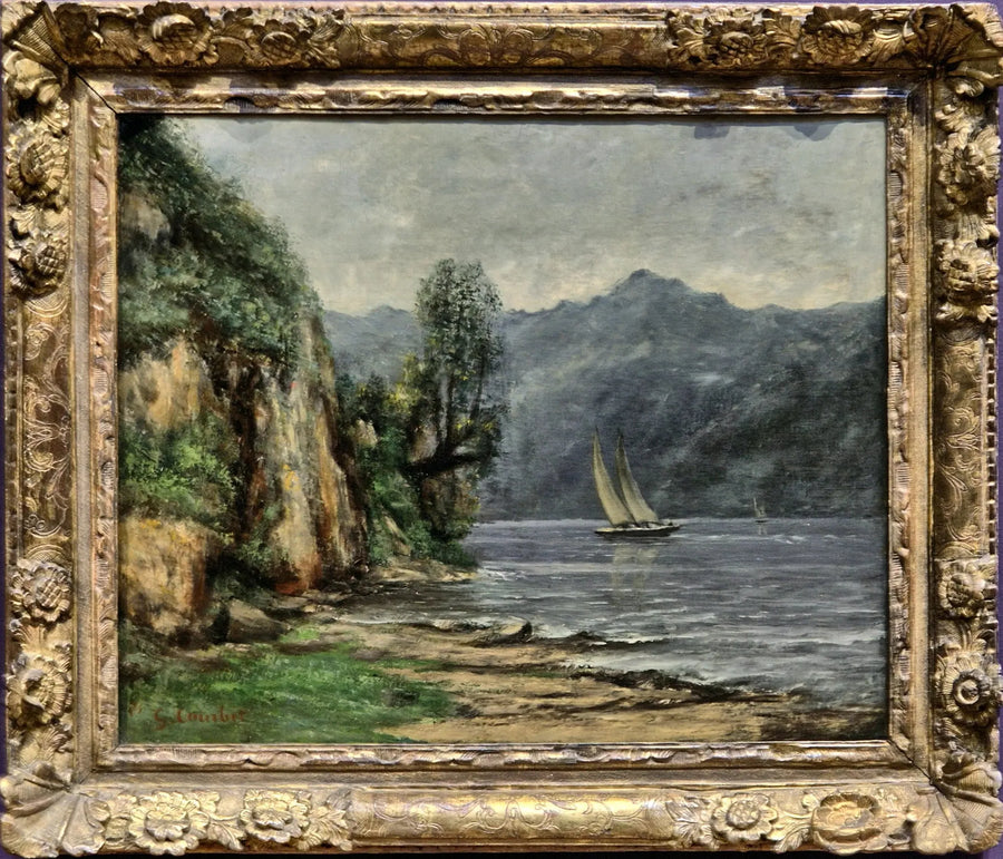 Landskap ved innsjøen - Gustave Courbet