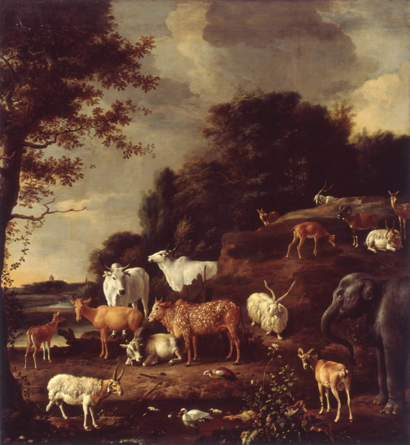 Landskap med eksotiske dyr - Melchior de Hondecoeter